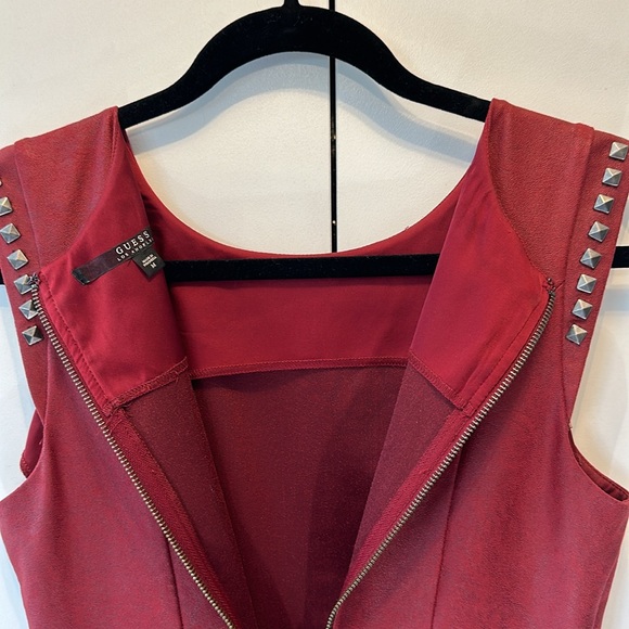 Guess Red Faux Leather Top Medium - Picture 5 of 6